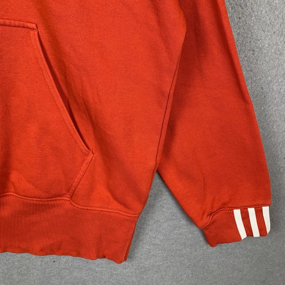Adidas Originals Sweatshirt Hoodie Red Embroidered Streetwear Baggy Mens Medium - Picture 8 of 9